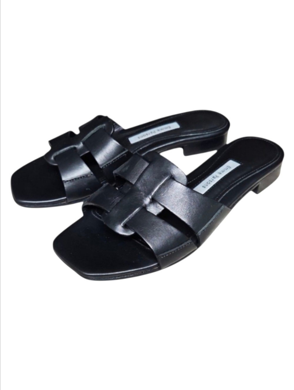 EMME PARSONS | Leo Black Leather Slides Strappy Fisherman Style • Size 6 • Italy